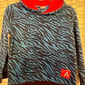 Rockets of Awesome Blue & Coral Zebra Print Hoodie